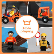Bopeep Toy Train Set Track DIY Wooden Thomas Miniature Magnetic Trains Xmas Gift