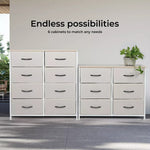 Levede Chest of Drawers Storage Cabinet Tower Dresser Tallboy  Beige 6 Drawers
