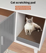 Pawz Enclosed Cat Litter Cabinet Box Furniture Scratch Board Pet House Table