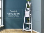 Levede 5 Tier Corner Shelf Wooden Storage Home Display Rack Plant Stand White
