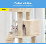 Pawz Cat Tree Scratching Post Scratcher Tower Condo House Furniture Cream 210cm