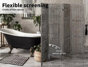Levede 4 Panels Partition Room Divider Foldable Privacy Screen Rattan 170X160CM
