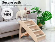 Pawz Pet Ramp Indoor Dog Steps Stair Portable Foldable Ladder For Bed Sofa Brown