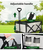 Lambu Garden Camping Trolley Outdoor Garden Wagon Cart Folding Widen Large