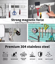 Toque Magnetic Knife Holder Rack Stainless Steel Self-adhesive Tool Storage 40cm
