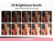LED Ring Light with Tripod Stand Phone Holder Dimmable Studio Lamp Makeup Mirror
