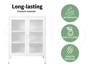 Levede Storage Cabinet Steel Kitchen Cupboard Metal Bookcase Filing Office White