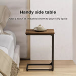 Levede C-shaped End Table Side Sofa Coffee Wood Overbed Laptop Table Industrial