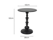 Levede Side Table Vintage End Round Tabletop Steel Base Nightstand Antique Black