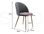 Levede 2x Dining Chairs Seat French Provincial Kitchen Lounge Chair Grey