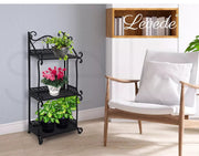 Levede Plant Stand 3 Tiers Outdoor Indoor Metal Flower Pots Rack Garden Shelf