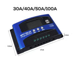 30/40/50/100A Solar Charge Controller MPPT 12V 24V Regulator Auto Dual USB