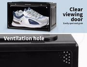 Stacked Shoe Box Acrylic Sneaker Display Case Magnetic Door Anti-oxidation