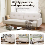 Levede Convertible Sofa Bed Cotton Linen  Lounge Adjustable 3-Seater Sleeper