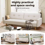 Levede Convertible Sofa Bed Cotton Linen  Lounge Adjustable 3-Seater Sleeper