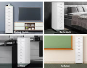 Levede Office Cabinet  8 Drawer Drawers Storage Cabinets Steel Rack Home White