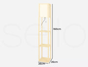 Emitto Floor Lamp LED Storage Shelf 3 Tier Wood Standing Reading Corner Light