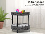 Pawz Rattan Pet Bed Elevated Raised Cat Dog House Wicker Basket Kennel Table