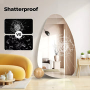 Yezi Full Length Floor Mirror Makeup Standing Mirrors Home Decor Ball Base 160cm