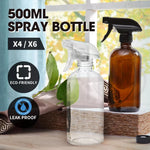 500ML Amber Glass Trigger Spray Bottle Essential Oil Aromatherapy Dispenser 4/6X