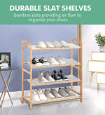 Levede Bamboo Shoe Rack Cabinet Storage Organizer Wooden Stand Shelves 65CM Wide