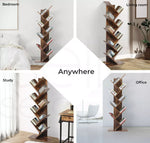 Levede Bookshelf Wooden Tree Bookcase 8-Tier Storage Home Decor Display Stand