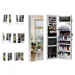 Levede Mirror Jewellery Cabinet Full Length Makeup Storage Jewelry Organiser Box