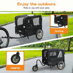 Pawz Pet Bike Trailer Foldable Cycling Pet Stroller 2-IN-1 Outdoor Sunroof