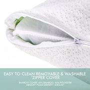 Dreamz 2x Memory Foam Pillow Bamboo Pillow Cushion Hypoallergenic Cover 70x40cm