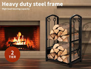 Traderight Firewood Rack 4 Fireplace Tool Log Wood Steel Large Holder Storage