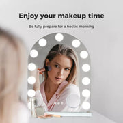 Yezi Hollywood Mirror Arch-shaped Vanity Makeup Mirror with Lights Tabletop