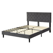Levede Velvet Bed Frame Double Queen Mattress Base Platform Adjustable Headboard