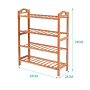 Levede Bamboo Shoe Rack Cabinet Storage Organizer Wooden Stand Shelves 65CM Wide