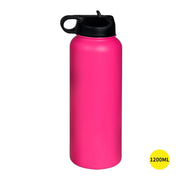 Water Bottle Stainless Steel Vacuum Cup BPA Free  Sport Cycling 1.2L Pink