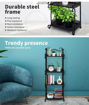 Levede Plant Stand 4 Tiers Outdoor Indoor Metal Flower Pots Rack Garden Shelf