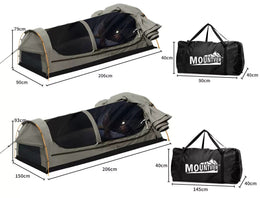 Mountview Double King Single Swag Camping Swags Canvas Dome Tent Hiking Grey