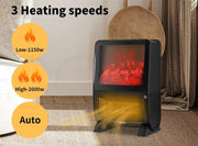 Spector Space Heaters Electric Portable Instant Fireplace Heater 3D Flame 2000W