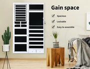 Levede Mirror Jewellery Cabinet Makeup LED Light Storage Cosmetic Organiser Box