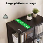 Stacked Tempered Glass Display Cabinet 4Tier Clear Showcase Bookcase Steel Frame