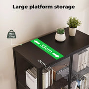 Stacked Tempered Glass Display Cabinet 4Tier Clear Showcase Bookcase Steel Frame