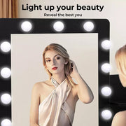 Levede Dressing Table Stool Set Makeup Mirror Vanity Storage Desk LED Bulbs