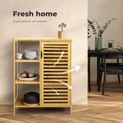 Levede Bamboo Shoe Storage Cabinet Laundry Organizer Cupboard Freestanding