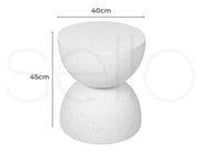 Levede Side Table Terrazzo Coffee End Tables Hourglass Magnesia Stool Stand 40cm