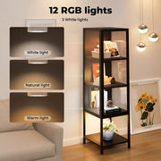 Stacked Tempered Glass Display Cabinet Clear Steel Frame With 3XRGB Lights