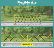 Extendable Garden Gate Mobile Security Retractable Fence Metal Barrier Pet 16ft