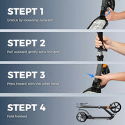 Monvelo Folding Scooter Push Kick Disc Brake Dual Suspension Commuter Adult Kids
