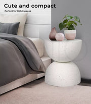 Levede Hourglass Terrazzo Side Table – Stylish Coffee/End Table Stool