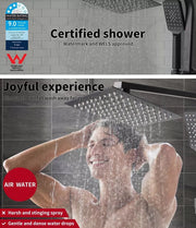 Shower Head High Pressure Set Rain Square Brass Taps Mixer Handheld WELS Black