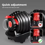 Centra 24kg Adjustable Dumbbell Single Weight Plates Home Gym Fitness Exercise