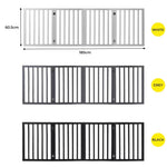 Pawz Wood Pet Gate Dog Fence Indoor Guard Safety Barrier Portable Folding White